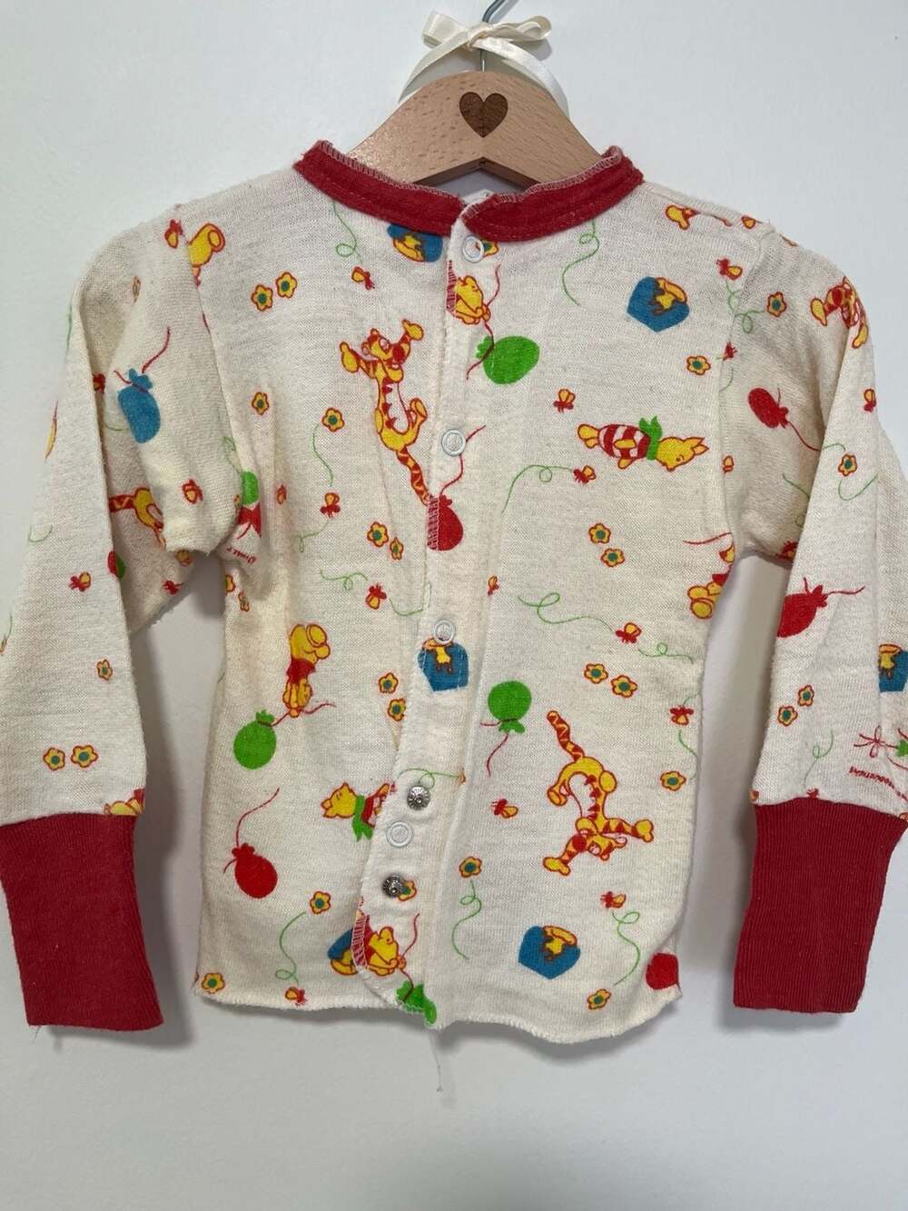 Disney Vintage Winnie The Pooh Terry Cloth Snap Pajama Top